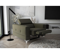 FOTEL TOSCANIA RELAX SKÓRA NATURALNA - Skóra w odcieniach zielonego