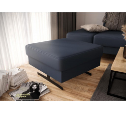 PUFA EMPORIO 70x70 CM SKÓRA NATURALNA - Skóra granatowa