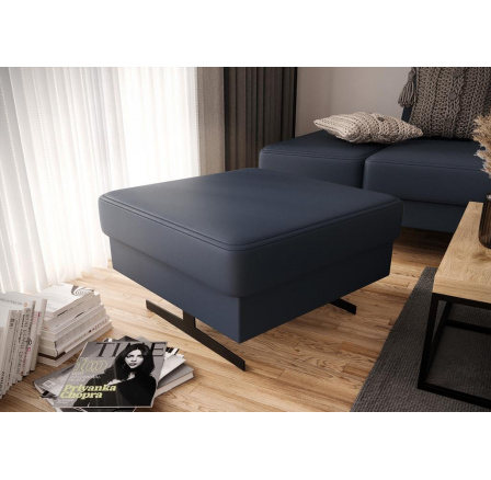 PUFA EMPORIO 70x70 CM SKÓRA NATURALNA - Skóra granatowa