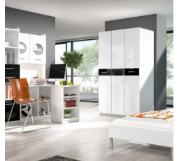 Šatní skříň PARADISE 3 Bílá Černá