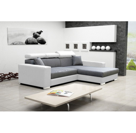 Rohová sedací souprava Mexicana Lux P šedá/EKO bílá