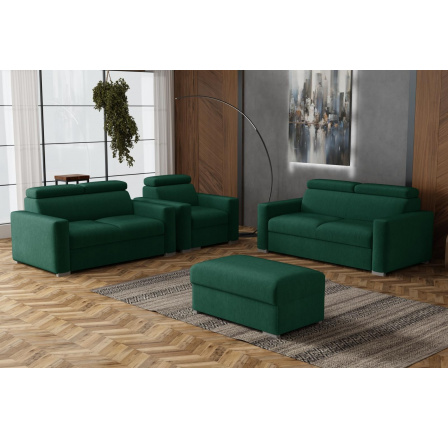 Sedací souprava Petrit 3+2+1+taburet Kronos zelená