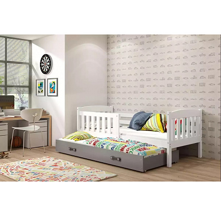 Postel s přistýlkou Kuba II 90x200 bílá/grafit Postel s přistýlkou Kuba II 90x200 bílá/grafit