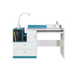 MOBI MO11 íróasztal, Fehér Lux / Türkiz