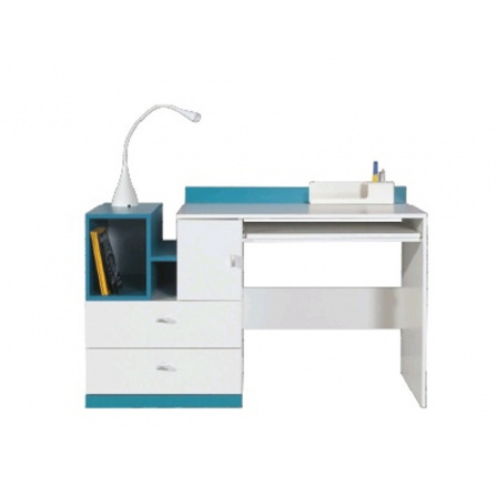MOBI MO11 íróasztal, Fehér Lux / Türkiz