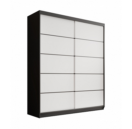 Hannah 180 Gardróbszekrény Fekete+Fehér