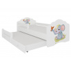 CASIMO II ELEPHANT 160x80 Fehér kétszemélyes ágy korláttal és matracokkal