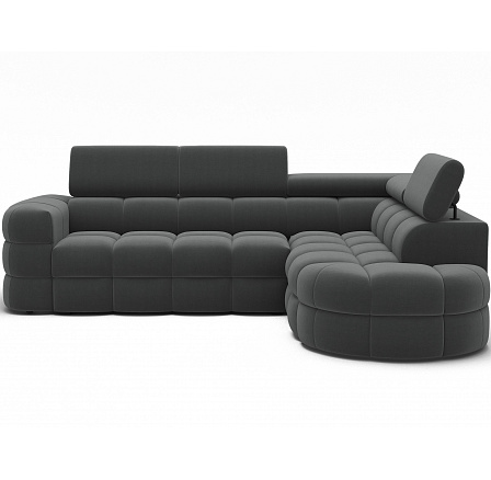 Carmenn corner sofa with sleeping function, storage compartment and adjustable headrests, dark gray plush, right-hand side Sola 06 205x126 Right 1 Carmenn corner sofa with sleeping function, storage compartment and adjustable headrests, dark gray plush, right-hand side Sola 06 205x126 Right 1