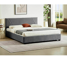 COLUMBIA VELVET ágy tárolóval, 160x200 cm, Szürke bársony 192