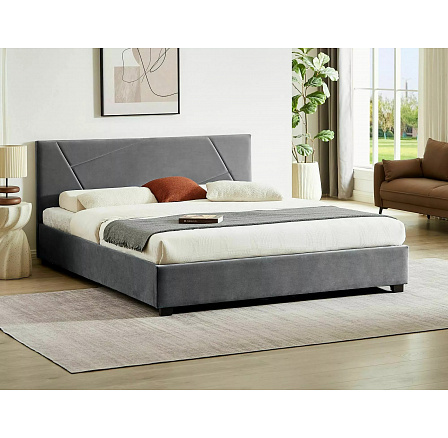 COLUMBIA VELVET ágy tárolóval, 160x200 cm, Szürke bársony 192