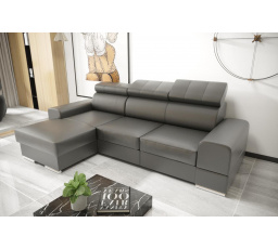 NAROŻNIK ROYAL MINI 260×160 SKÓRA NATURALNA - lewa , Skóra szara