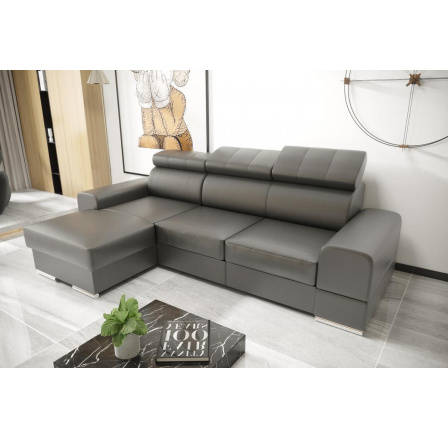 NAROŻNIK ROYAL MINI 260×160 SKÓRA NATURALNA - lewa , Skóra szara