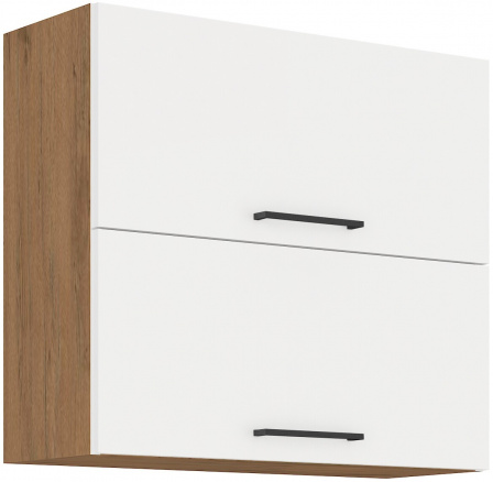 Horní skřínka VEGAS - 80 GU-72 2F, Dub Lancelot / Bílý lesk