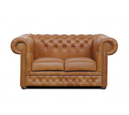 Pohovka Chesterfield Lord 2 kůže koňak