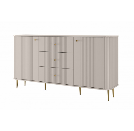 Komoda z szufladami Vesper 160 cm - kaszmir / złote nogi