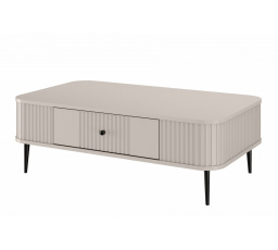 Stolik kawowy z szufladą Vesper 103x60 cm - kaszmir / czarne nogi