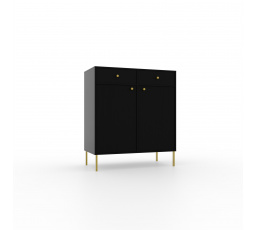 Komód 2D 2S Tili Fekete+Fekete