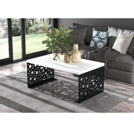 RINA dohányzóasztal 100x60 Fekete+Fehér