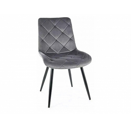 RALPH VELVET étkezőszék, szürke Bluvel 14/fekete matt
