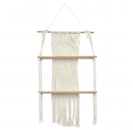 Nagy boho polc bézs makraméval