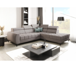 NAROŻNIK ROZKŁADANY PORTO 225X255 CM - prawa , Odcienie szarości