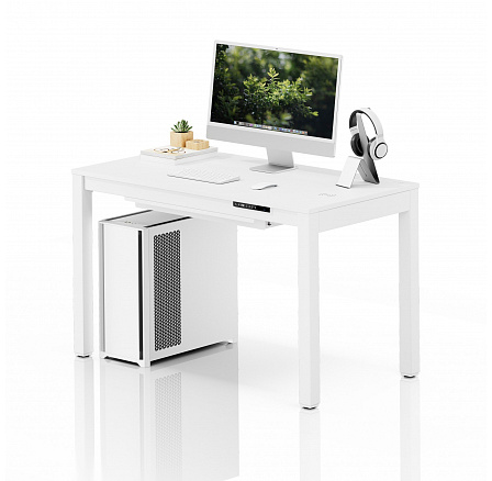 Elektromosan állítható magasságú emelhető íróasztal, fehér, 120x63 cm: EVAN Elektromosan állítható magasságú emelhető íróasztal, fehér, 120x63 cm: EVAN