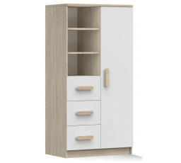 Polc 80 3S1D SMYK III - 05, Sonoma Tölgy/Fehér/Sonoma