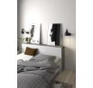 Čelo postele SIMPLICITY 136, Beton/Bílý lesk