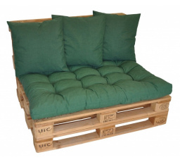 Polstry na paletový nábytek sada EASY - látka tmavě zelený melír