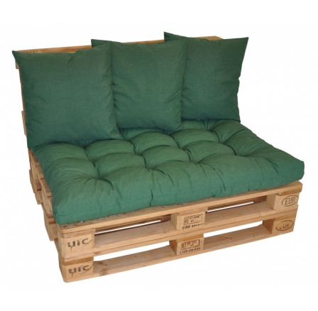 Polstry na paletový nábytek sada EASY - látka tmavě zelený melír