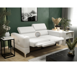 SOFA TOSCANIA II RELAX 185 CM - Biała eko skóra