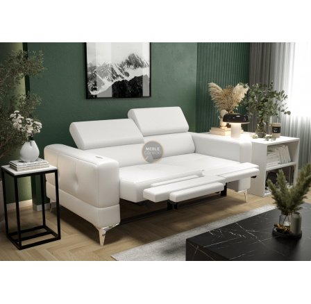 SOFA TOSCANIA II RELAX 185 CM - Biała eko skóra