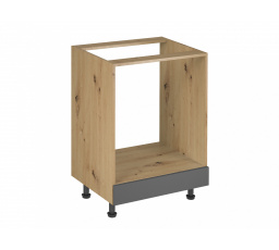 Langen D60ZK alsó konyhaszekrény, szürke/tölgy artisan