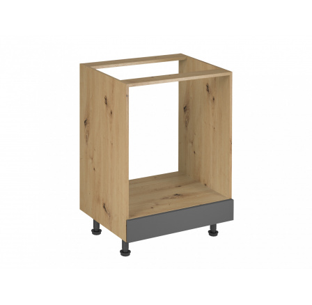 Langen D60ZK alsó konyhaszekrény, szürke/tölgy artisan