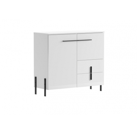 JUSTINE komoda 2D2S (K01) biały/ biały połysk ( MDF )