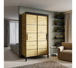 Tolóajtós szekrény BELL 120 Artisan+Fekete