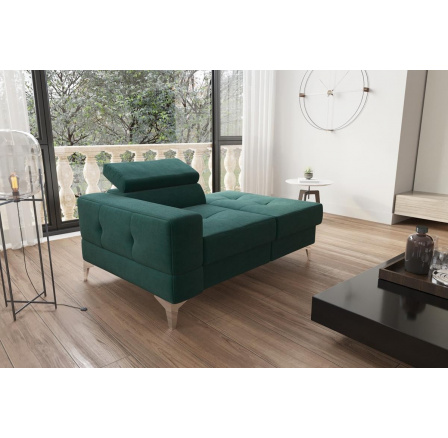 SOFA JEDNOOSOBOWA TOSCANIA I SZEZLONG 135 CM - Odcienie zieleni , Szezlong po prawej - prawa strona