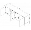 INSERTO 3D1W komód, fekete / Wotan tölgy