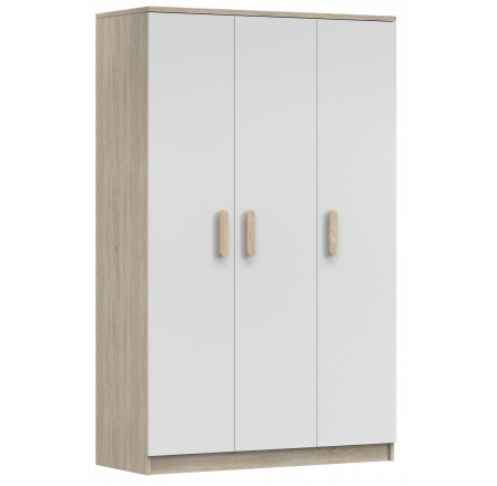 3D SMYK III Gardróbszekrény - 19, Sonoma Tölgy/Fehér/Sonoma