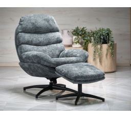 DARIO fotel lábtartóval, kék