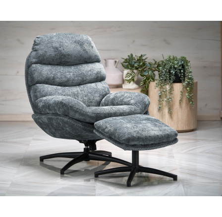 DARIO fotel lábtartóval, kék