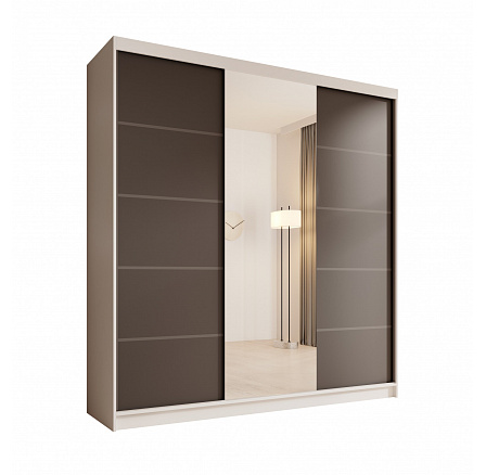 SONIC 200 ruhásszekrény, Fehér/Fekete