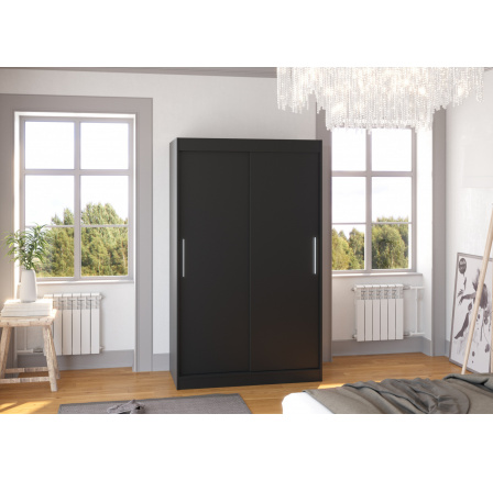 COLLIN 120 tolóajtós szekrény Fekete+Fekete