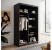 LIZI 120 ruhásszekrény, Fekete/Fekete