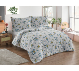 Flanelové francouzské povlečení 240x220, 70x90 Olivie blue