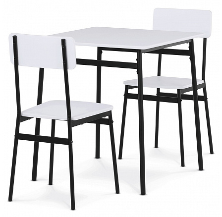 Étkezőgarnitúra 2 székkel, 70x70x76cm, MDF, fehér, AUT-O2121 WT Étkezőgarnitúra 2 székkel, 70x70x76cm, MDF, fehér, AUT-O2121 WT