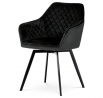 Jídelní židle, černá, sametová látka, DCH-425 BK4