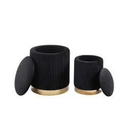 2 darabos puff készlet. fekete P4-FXJG