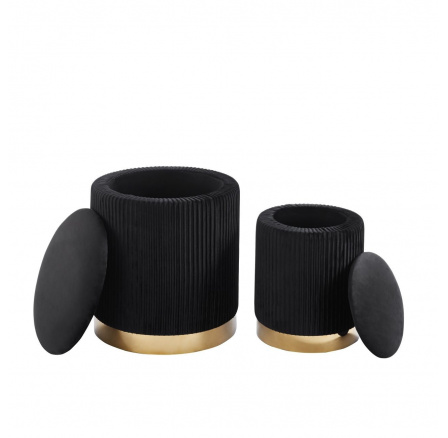 2 darabos puff készlet. fekete P4-FXJG