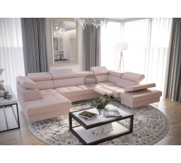 NAROŻNIK GALAXY MAX II RELAX Z FUNKCJĄ SPANIA 215x350x170 - Odcienie beżu , prawa